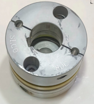 18X32mm Bore Aluminum Motor Shaft Flexible Coupling C266 Aluminum flexible shaft coupling C266, 18mm x 32mm size, designed for motor shaft connections in CNC machines and robotics, featuring a durable silver finish with set screws for secure attachment.