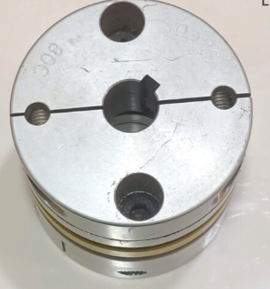 18x32mm bore alumiun couple2 Aluminum flexible shaft coupling C266, 18mm x 32mm size, designed for motor shaft connections in CNC machines and robotics, featuring a durable silver finish with set screws for secure attachment.